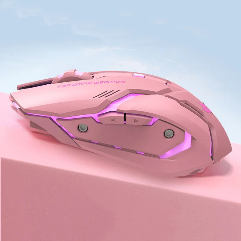 Wireless 2.4G Mouse Silent Light-emitting Rechargeable Gaming Mice 6 Buttons 3 Levels Of DPI Adjustable For  PC/Desktop/Laptops