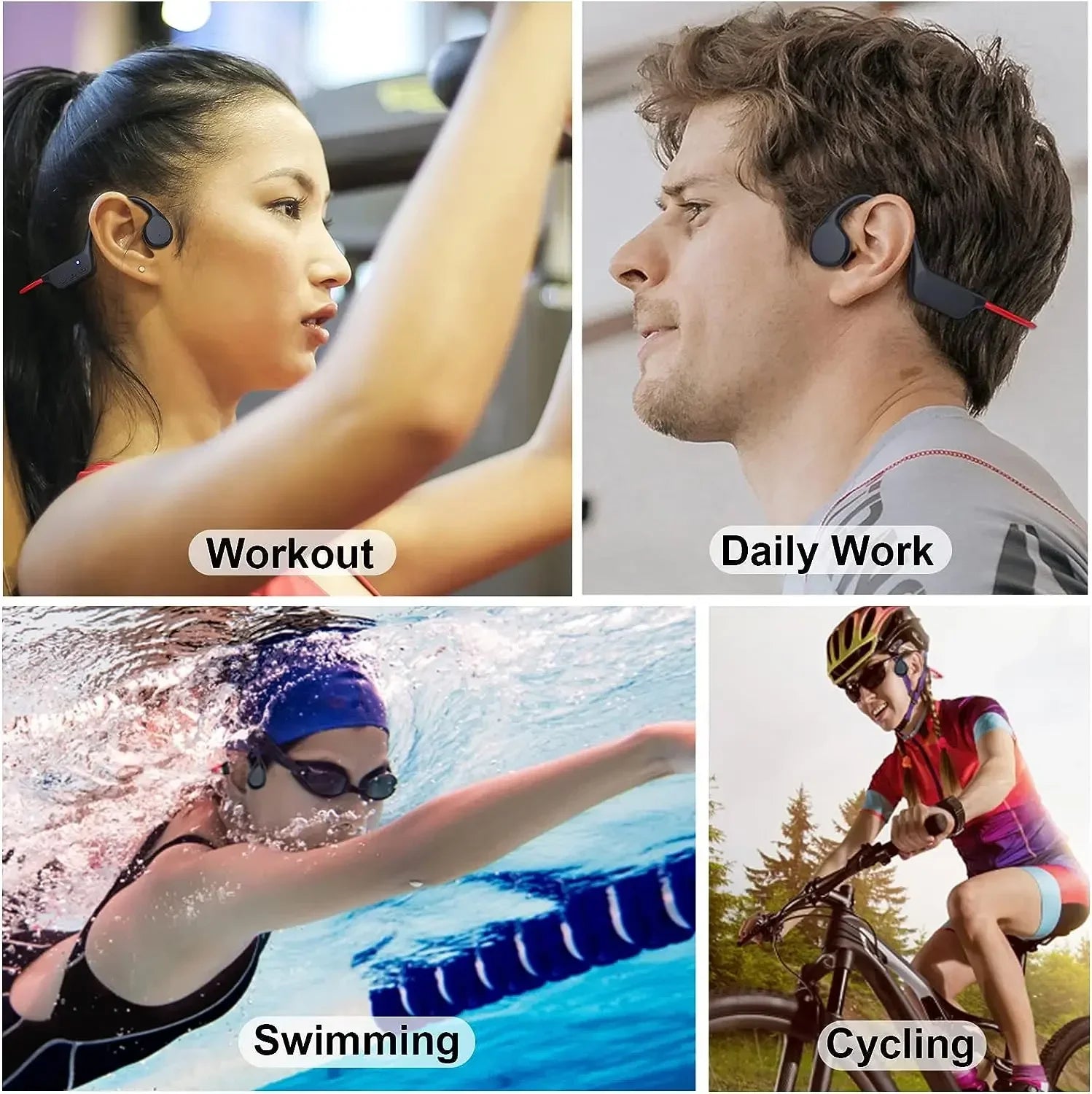 Wireless Earphones for shokz open Sports Bone Conduction Bluetooth IPX8 Waterproof Headphones With 32G RAM Mp3 Music Headset