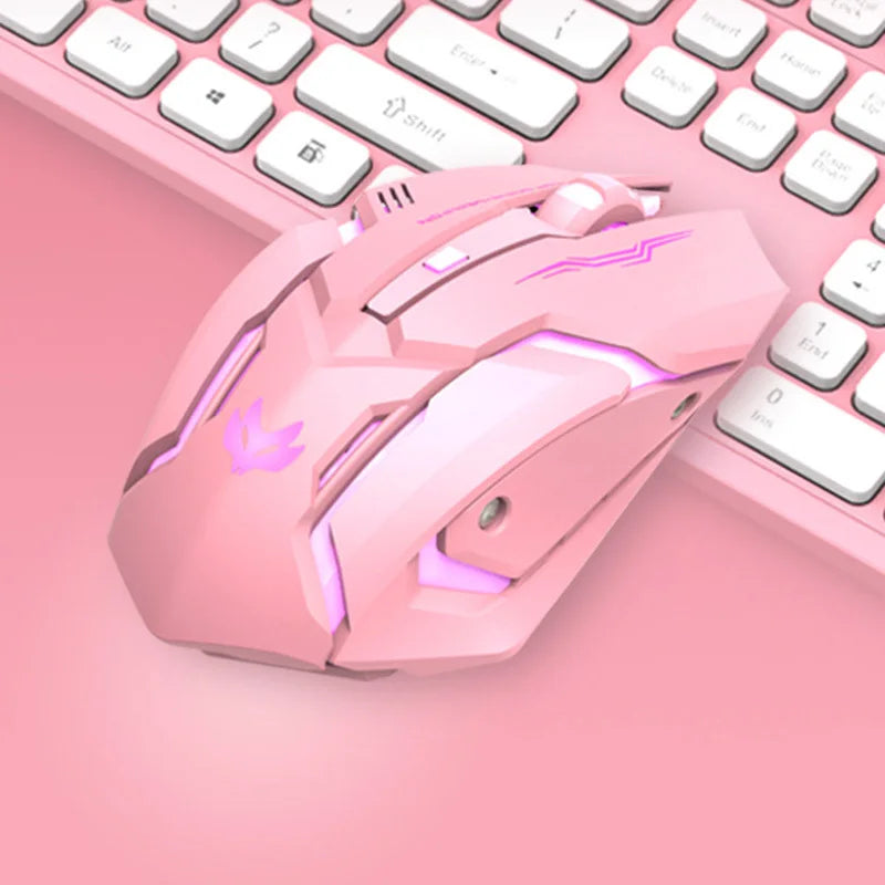 Wireless 2.4G Mouse Silent Light-emitting Rechargeable Gaming Mice 6 Buttons 3 Levels Of DPI Adjustable For  PC/Desktop/Laptops