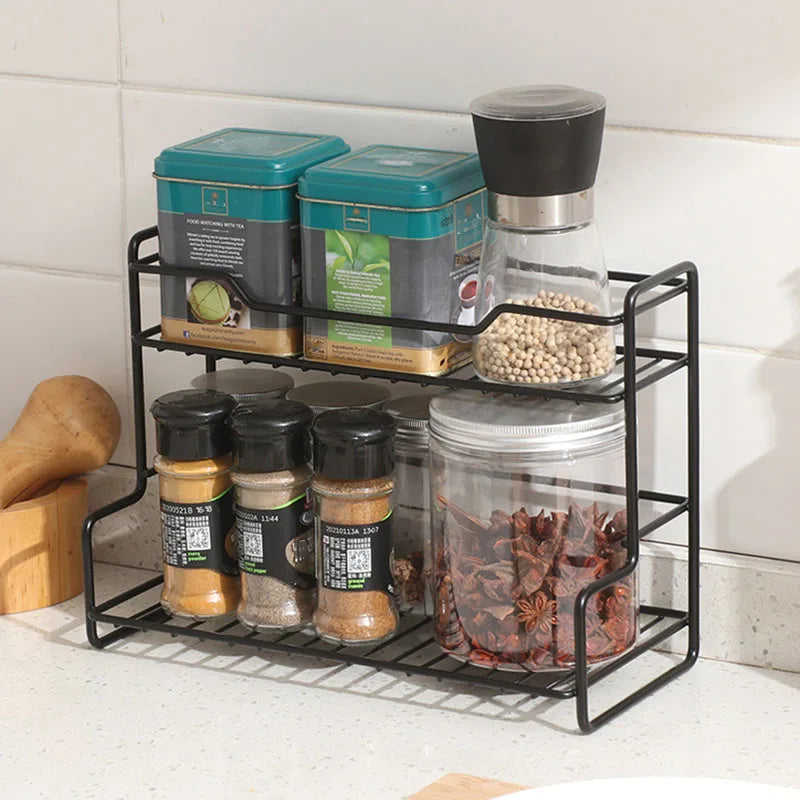 Stainless Steel Storage Rack No Drilling Multifunctional Organizer Shelf for Bathroom Kitchen Bedroom Living Room Desktop Use