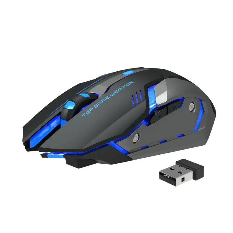 Wireless 2.4G Mouse Silent Light-emitting Rechargeable Gaming Mice 6 Buttons 3 Levels Of DPI Adjustable For  PC/Desktop/Laptops