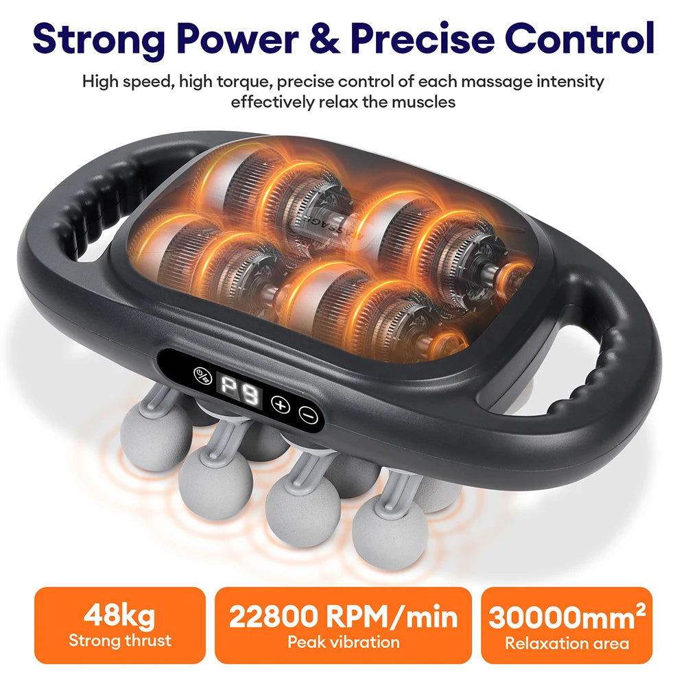 8/16 Heads Body Massage Gun High-Frequency Vibration Fascia Gun Back Waist Massager Neck Shoulder Massager Muscle masajeador