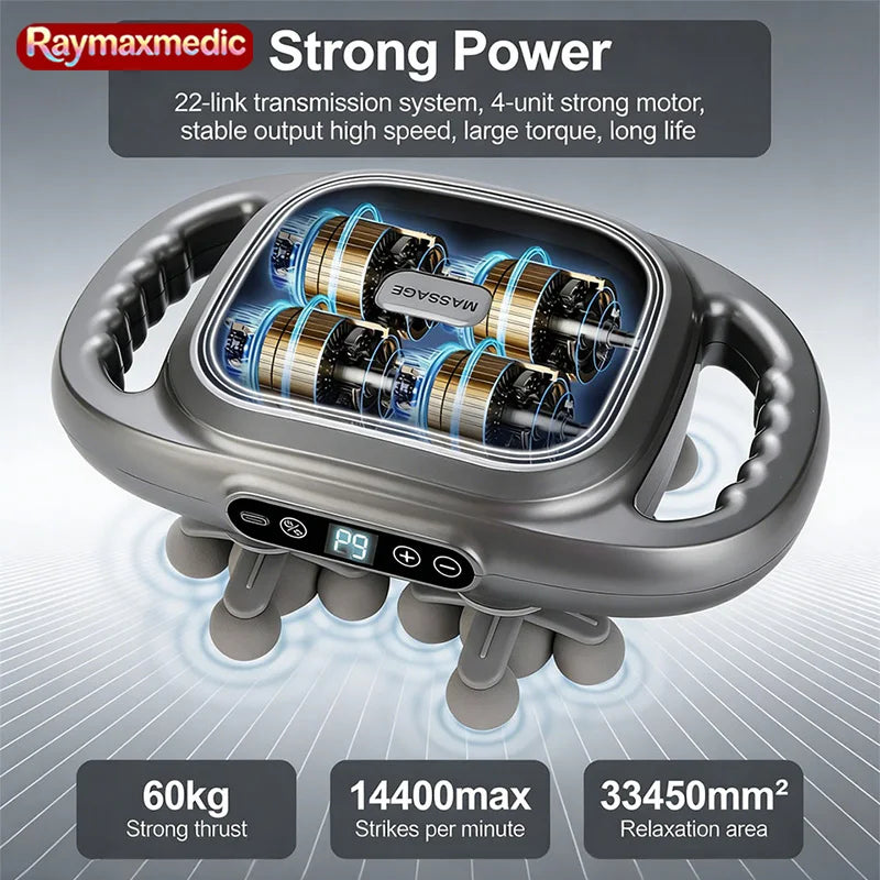 Raymax 22-Head Fascia Gun High-Frequency Vibration Body Massage Gun Back and Waist Neck Shoulder Massager Muscle masajeador